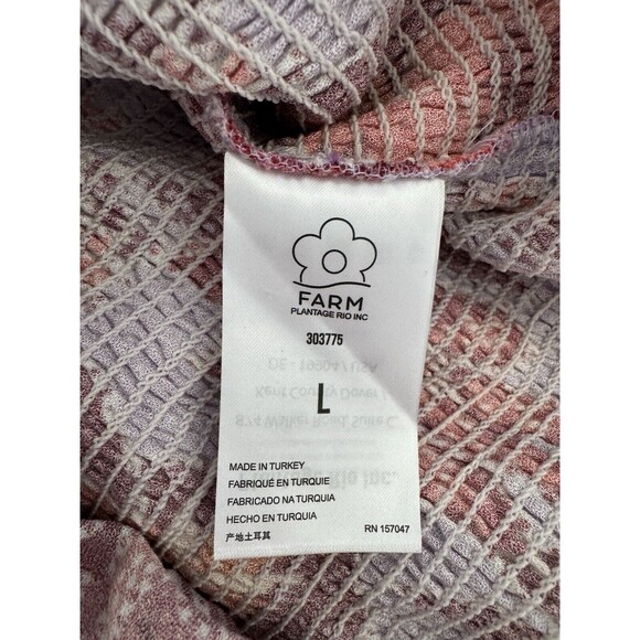 New Farm Rio Smocked Sweet Floral Lilac Long Sleeve Boho Gypsy Minidress Size L - Picture 10 of 12